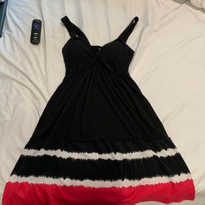 Black, White, and Pink Mini Summer Dress
